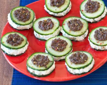 Canapés au concombre farci Canapés au concombre farci